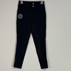 Blackheart Equestrian Riding Breeches Black XS Knee Grip NWT